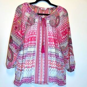 TanJay Women’s Blouse with detachable tank top (white), Size 12